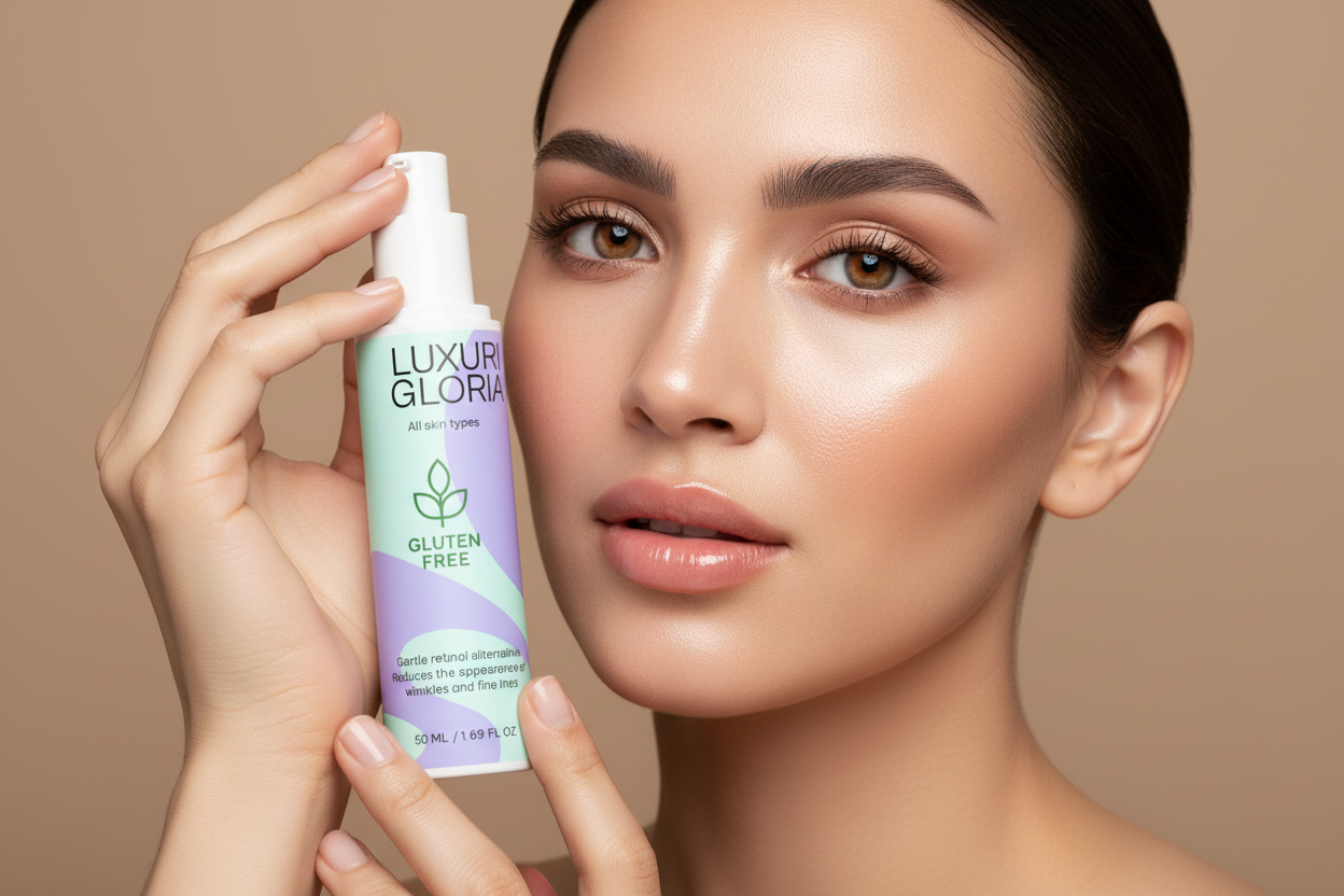 Donna truccata con pelle radiosa