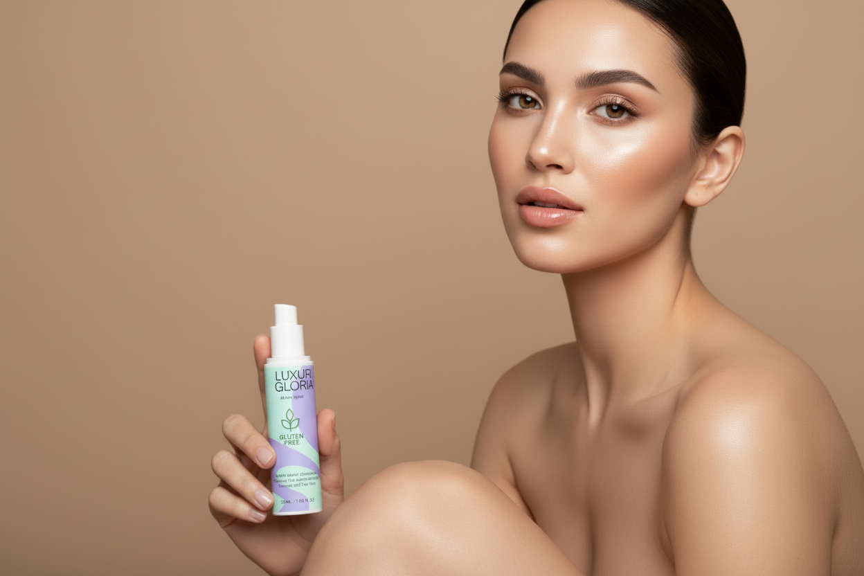 Donna truccata inquadratura più ampia